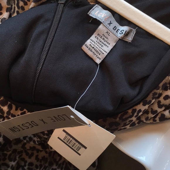 NWT One Shoulder Ruched Leopard Dress - Picture 6 of 6